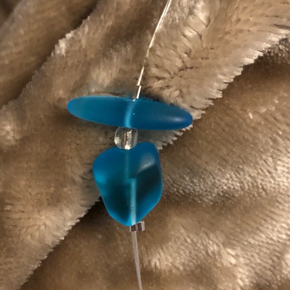 Handmade Aqua/White Necklace Set - Picture 3 of 8